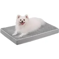 OEM Orthopedisch hondenbed voor kleine honden, 58x43x7 cm, wasbaar hondenkussen, uitschuifbaar hondenmatras, grijs