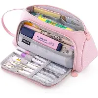 OEM Leren tas voor meisjes, met veel opbergruimte, in een zachtroze kleur.