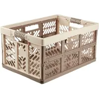 Keeeper Profi opklapbare opbergboxen, set van 4, 45 liter, crème/taupe
