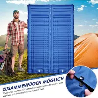 Markenlos Zelfopblaasbaar campingmatras, 12 cm dik, met voetpomp en kussen, ultralicht, waterdicht, geschikt voor buiten, slaapmat voor wandelen, kamperen en gebruik in een tent