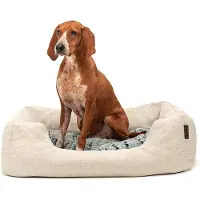 Markenlos Pluizig, omkeerbaar kussen voor huisdieren - Knus - Met diepe opening - Geschikt voor honden en katten - Zachte beige kleur - 80x60 cm