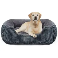 OEM Hondenbed voor middelgrote honden, wasbaar, zacht hondenmandje, antislip hondenmandje, hondenbed om angst bij middelgrote honden en katten te verminderen, 76x61x23 cm