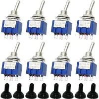 OEM 8 stuks DPDT-schakelaars, elektronische minischakelaars, waterdicht, 2 polen