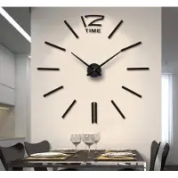 OEM Grote wandklok van acryl, groot, zwart, geschikt voor zelfmontage, 3D-effect, met plakstrip, aanpasbaar