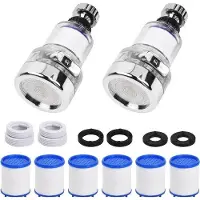 OEM Kraanfilter met 360° draaibare kop en 6 katoenfilters, set van 2 stuks