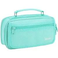 OEM Grote, multifunctionele tas voor kinderen en volwassenen, geschikt voor school en werk, met 3 ritsvakken in turquoise.