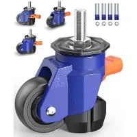 OEM Industriewielen, draagvermogen 300 kg, met M12 en 1/2" intrekmechanisme, set van 4, verstelbare wielen voor werkbanken