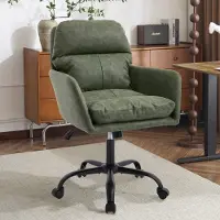 HAUSS SPOLE Bureaustoel - Verstelbaar Comfort - Ergonomisch Met Zachte Vulling - Voor Kantoor En Kaptafel - PU Groen