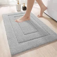 Unyqoos Antislip Zachte Badkamermat met Sneldrogende Microvezel voor Diverse Ruimtes, Lichtgrijs 50x80 cm