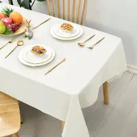 Unyqoos Tafelkleed met vlekbestendig lotuseffect in ivoorkleur voor diverse gelegenheden, 130 x 180 cm