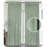 Unyqoos Fluwelen Verduisteringsgordijn met Plooiband en Stangdoorgang, Lichtgroen, 140x145 cm