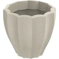 Prosperplast Ethick Rona Round plantenbak, diameter 40 cm, hoogte 36 cm, matte afwerking, weerbestendig, afwateringsgat, zandkleurig, TRO40-101GR