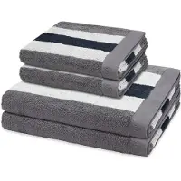 Ross Sonstiges 2 X handdoek 2 X douchehanddoek - in set 4 pack Doubleface Stripes