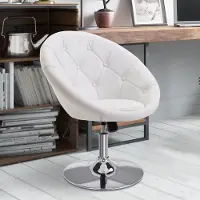 HAUSS SPOLE Draaikruk 56 X 71 X 78 90 Cm - Traploos In Hoogte Verstelbaar Met Wipmechaniek - Voor Kantoor En Salon - Staal - Wit