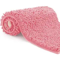 Unyqoos Roze Badmat van Microvezel met Antislip Eigenschappen, Wasbaar en Absorberend, 50 x 80 cm