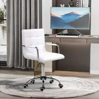 HAUSS SPOLE Bureaustoel 50-65 Cm Zithoogte - Ergonomische Draaistoel Met Armleuningen - In Hoogte Verstelbaar - Kunstleer - Wit