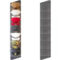 Azomor Opvouwbare en ruimtebesparende hoedenorganizer met zeven vakken, geschikt om aan de deur te hangen