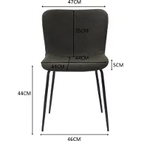 HAUSS SPOLE Eetkamerstoel - Hoge Ronde Rugleuning - Set Van 2 - Ergonomisch En Comfortabel - Voor Eetkamer En Werkkamer - Stof Groen