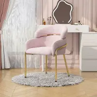 HAUSS SPOLE Eetkamerstoel - Rosa - Enkel - Met 4 Metalen Poten En Ergonomisch Zitontwerp - Voor Woonkamer En Slaapkamer - Velours Roze