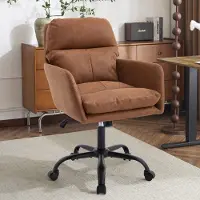 HAUSS SPOLE Bureaustoel - Ergonomische Stoel - Comfortabele Zitting En Ondersteunende Rugleuning - Voor Werkplek - PU Bruin