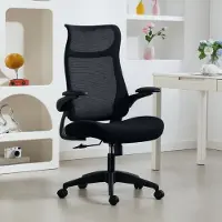 HAUSS SPOLE Bureaustoel 64 X 65 X 108 118 Cm - Ergonomisch Met 3d Armleuningen & Hoofdsteun - Draaibaar Voor Thuiswerk En Kantoor - Kunststof - Zwart