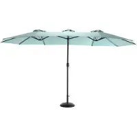 HAUSS SPOLE Parasol Dubbelzijdig – 450 Cm – Staal – Lichtgroen – Grote Schaduw Voor Tuin Terras En Zwembad – Met Handslinger