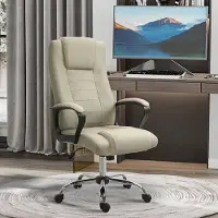HAUSS SPOLE Bureaustoel 62 X 76 X 110 119 Cm - In Hoogte Verstelbaar Met Wipfunctie - 360 Graden Wielen - Voor Thuiswerk En Kantoor - Polyester Beige