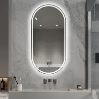 HAUSS SPOLE Badkamerspiegel - Led Verlichting En Anti Condens - 60 x 120 cm - Glas En Metaal - Zilver - Wandmontage