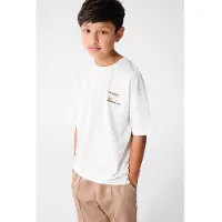 Shoeby T-shirt wit Jongens Katoen Ronde hals Backprint - maat 110/116