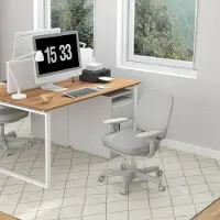 HAUSS SPOLE Bureaustoel 55 X 48 X 82,5 94,5 Cm - Ergonomisch Met Draaifunctie En Hoogteverstelling - Voor Kantoor En Studie - Polyester Grijs