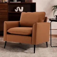 HAUSS SPOLE Fauteuil - Eenpersoons Relaxstoel - Comfortabel Met Hoofd En Lendenkussen - Voor Woonkamer En Balkon - Kunstleer Bruin