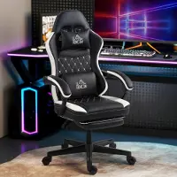 HAUSS SPOLE Gamingstoel - Ergonomisch Met Voetsteun En Hoofd- En Lendenkussen - Draaibaar En Verstelbaar - Zwart