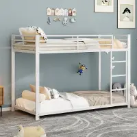 HAUSS SPOLE Stapelbed 90x200 Cm - Kinderbedden Met Klassiek Metaal Ontwerp - Stevig En Duurzaam Voor Kinderen - Metaal - Wit