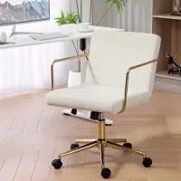 HAUSS SPOLE Bureaustoel 57 X 64 X 80 90 Cm - Kantelbaar En In Hoogte Verstelbaar - 360 Graden Draaibaar - Polyester - Crèmewit