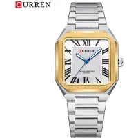 Curren Luxe Horloge | Quartz | Wit&Goudkleurig Wijzerplaat | Zilver Kleurige Band | 37mm