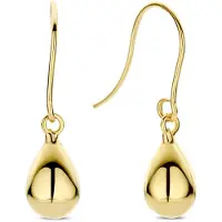 New Bling 9NBG-1062 – Gouden Oorbellen Dames – Oorhangers Druppel – 14K Goud – 10 x 5 mm – Cadeau voor Vrouwen