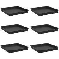 Syfax Vierkante Bloemenschotel 6 st Zwart 25,5 x 25,5 x 2,5 cm