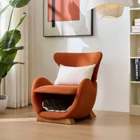 HAUSS SPOLE Fauteuil - Walhaai Design Loungestoel - 1-Zits - Met Huisdiernest & Krabbestendige Stof - Leesfauteuil / Relaxstoel - Stof Baksteenrood