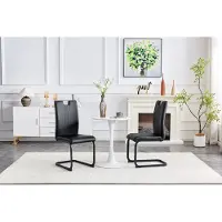 HAUSS SPOLE Eetkamerstoel - Boogvormig Design - Set Van 2 - Ergonomische Rugleuning - Voor Eetkamer En Kantoor - PU Zwart