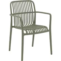 Goossens Tuinstoelen Jelke - Kunststof - groen - 57 x 83 x 54 cm - Tuinstoel met armleuning - zonder kussen - Stapelbaar