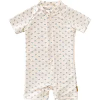 Fresk UV Zwempak 86 -Sneldrogende Zwemkleding voor Kinderen - UPF 50 - Zwemshirt voor Meisjes - Zwempak met Korte Mouwen - Beige - Paisley