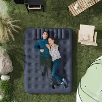 HAUSS SPOLE Luchtbed - Tweepersoons Opblaasbaar Bed Met Handpomp En Kussens - Voor Camping En Gasten - Kunststof Blauw