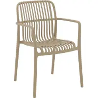 Goossens Tuinstoel Jelke - Kunststof - bruin - 57 x 83 x 54 cm - Tuinstoel met armleuning - zonder kussen - Stapelbaar
