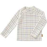 Fresk Zwemshirt 98 - Sneldrogende Zwemkleding voor Kinderen - UPF 50 - Zwemshirt voor Jongens - Zwempak met Lange Mouwen - Creme - Classic Check