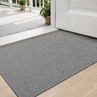 Unyqoos Antislip Vuilvangmat voor Binnengebruik, Wasbare Deurmat met Dunne Profiel - Lichtgrijs, 60 x 90 cm