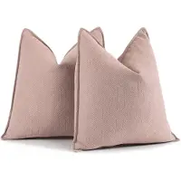 Unyqoos Stijlvolle Chenille Kussenhoezen Set van 2 in Zacht Roze voor Luxe Woondecoratie