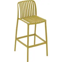 Goossens Barstoel Lygeke - Kunststof - geel - 50 x 103 x 54 cm - Barstoel - zonder kussen