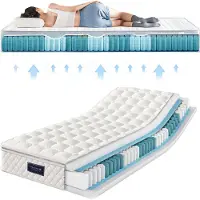 HAUSS SPOLE Eenpersoons matras 90x200 - 7 Zones Koudschuim Matras H3 - Comfortabele Ondersteuning - Polyester - Wit