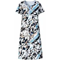 Comtessa Ascafa - Dames Nachthemd Deluxe - Korte Mouw - 100% Katoen - Dessin - 95 cm - Maat 50