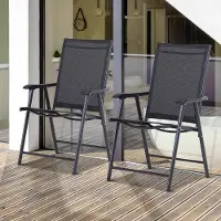 HAUSS SPOLE Campingstoel Set Van 2 - Inklapbaar Met Armleuningen - Comfortabele Tuinstoelen Voor Camping En Strand - Metaal - Zwart